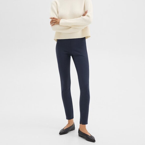 Theory Pants - Theory Skinny Legging Double Knit Slit Hem Pants